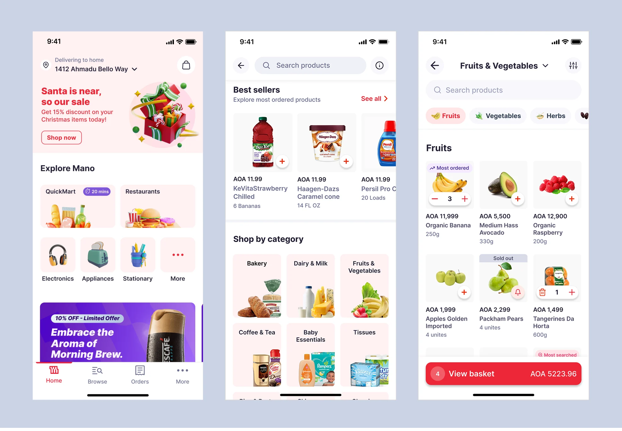 Redesigned home, search and category screens
