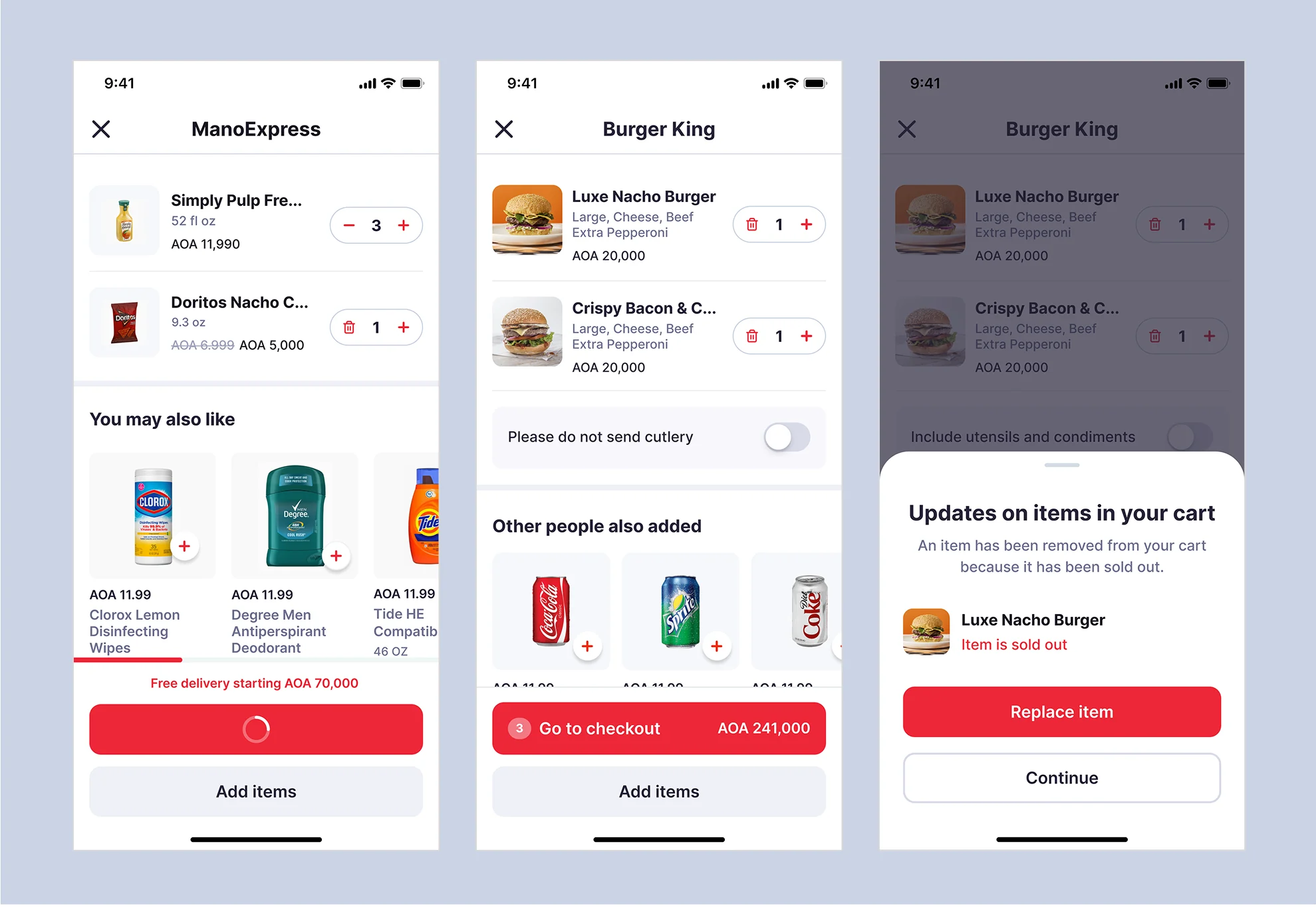 Redesigned basket and checkout screens